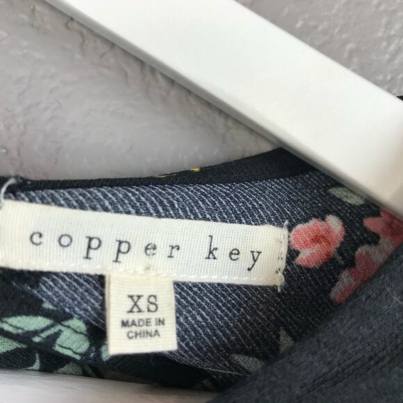 Copper Key Bell Sleeve Boho Floral Fit and Flare Dress XS - Picture 7 of 8